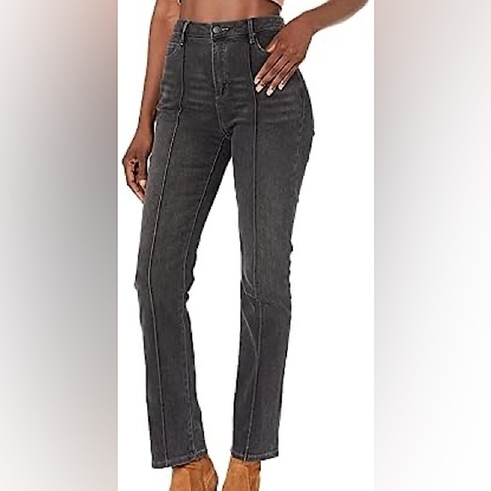 EXPRESS Black Supper High Rise Jeans Straight Leg Ankle Cropped Women’s 6